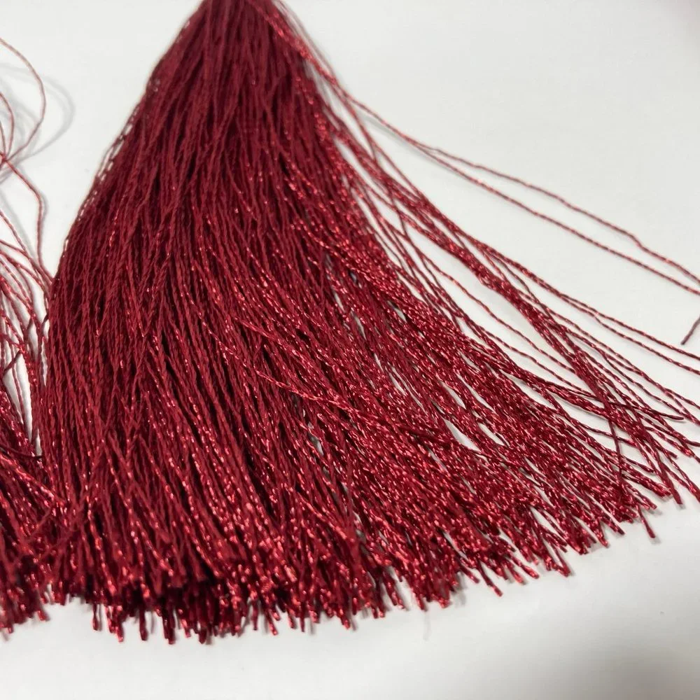 Burgundy Red Beaded Curtain Tieback Set of 2 Long